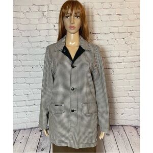 Lauren Ralph Lauren Cotton Reversible Double Sided Jacket Houndstooth Size S